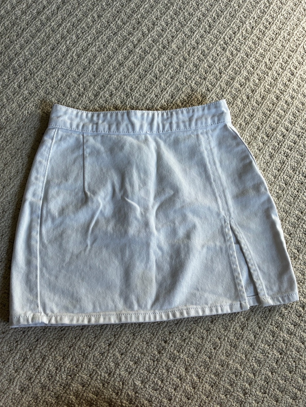 Princess Polly White Denim Mini Skirt with Side Slit